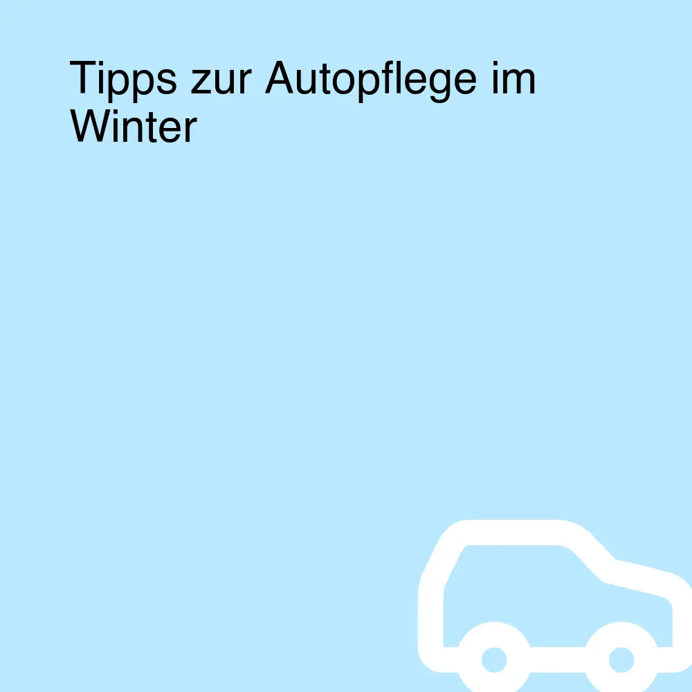 Tipps zur Autopflege im Winter