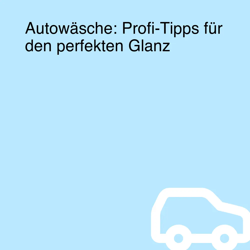 Autowäsche: Profi-Tipps für den perfekten Glanz Autowäsche: Profi-Tipps für den perfekten Glanz
