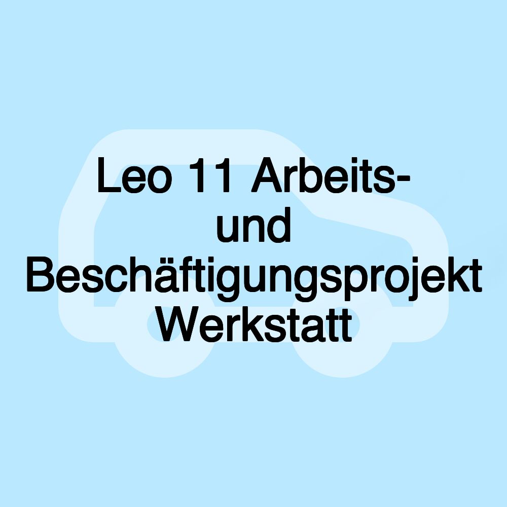 Leo 11 Arbeits- und Beschäftigungsprojekt Werkstatt