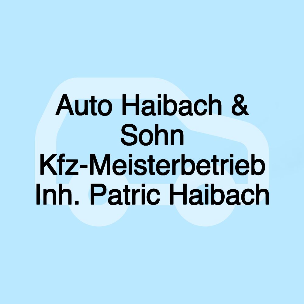 Auto Haibach & Sohn Kfz-Meisterbetrieb Inh. Patric Haibach