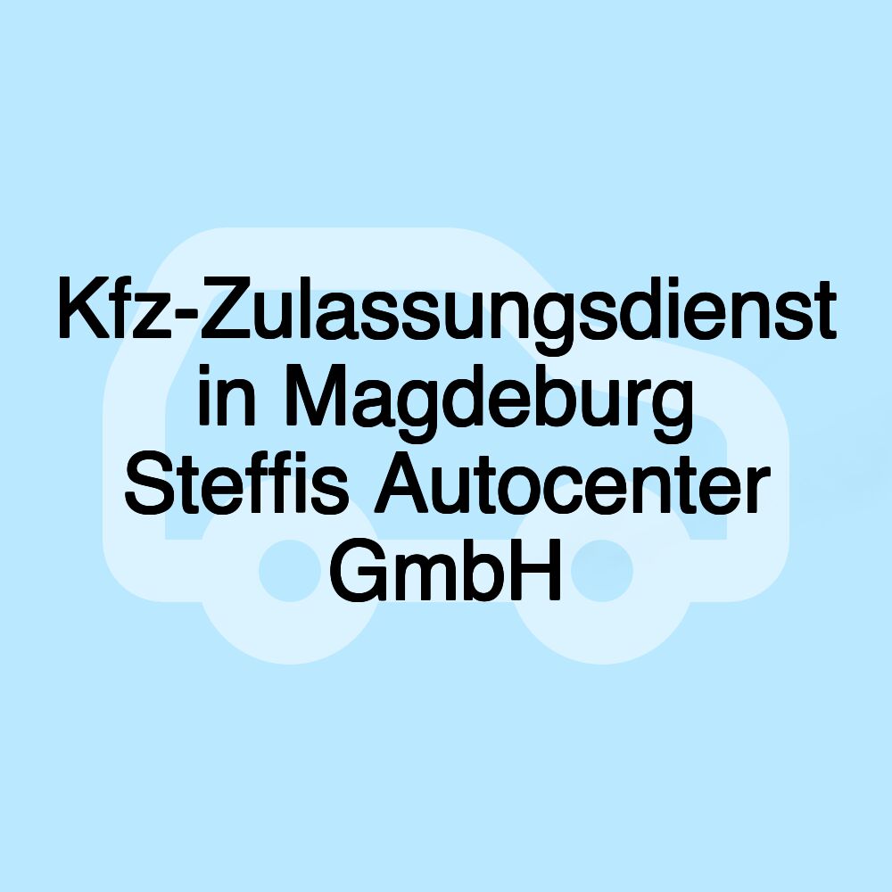 Kfz-Zulassungsdienst in Magdeburg Steffis Autocenter GmbH