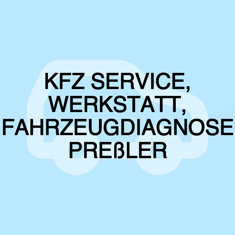 KFZ SERVICE, WERKSTATT, FAHRZEUGDIAGNOSE PREßLER