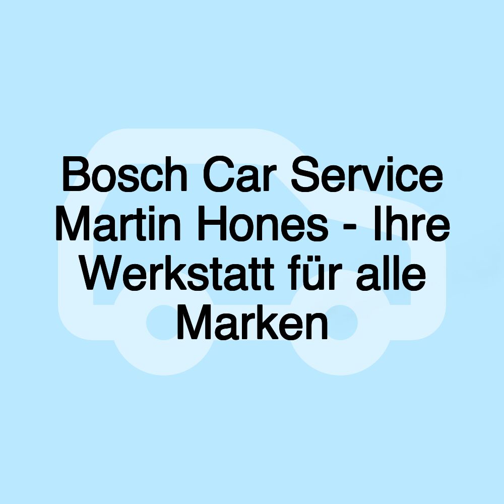 Bosch Car Service Martin Hones - Ihre Werkstatt für alle Marken