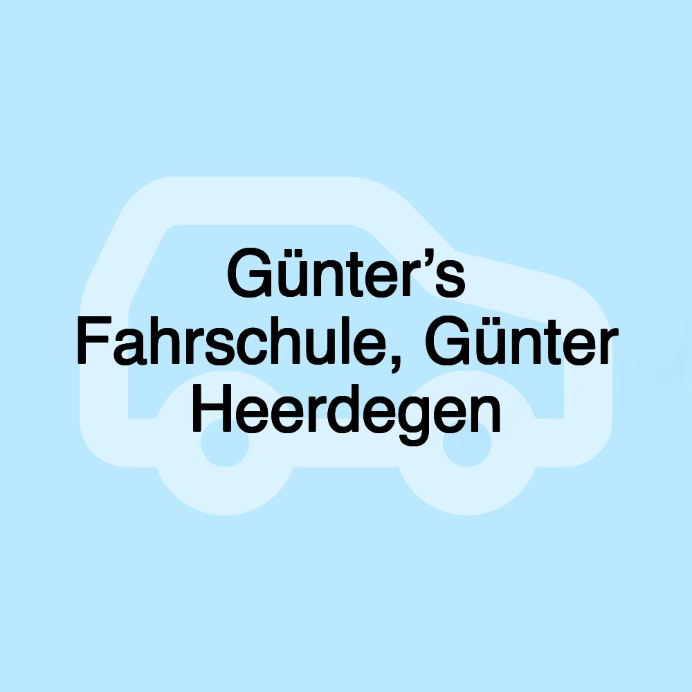 Günter’s Fahrschule, Günter Heerdegen