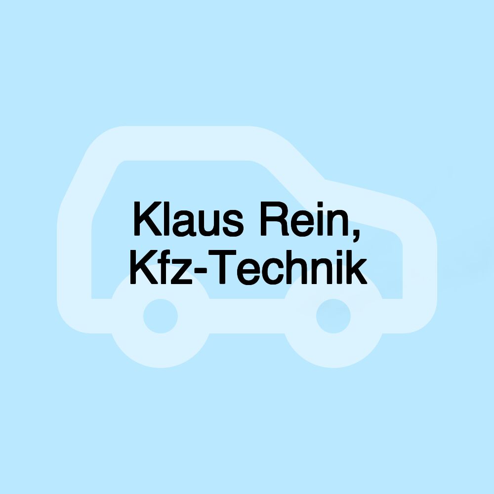 Klaus Rein, Kfz-Technik