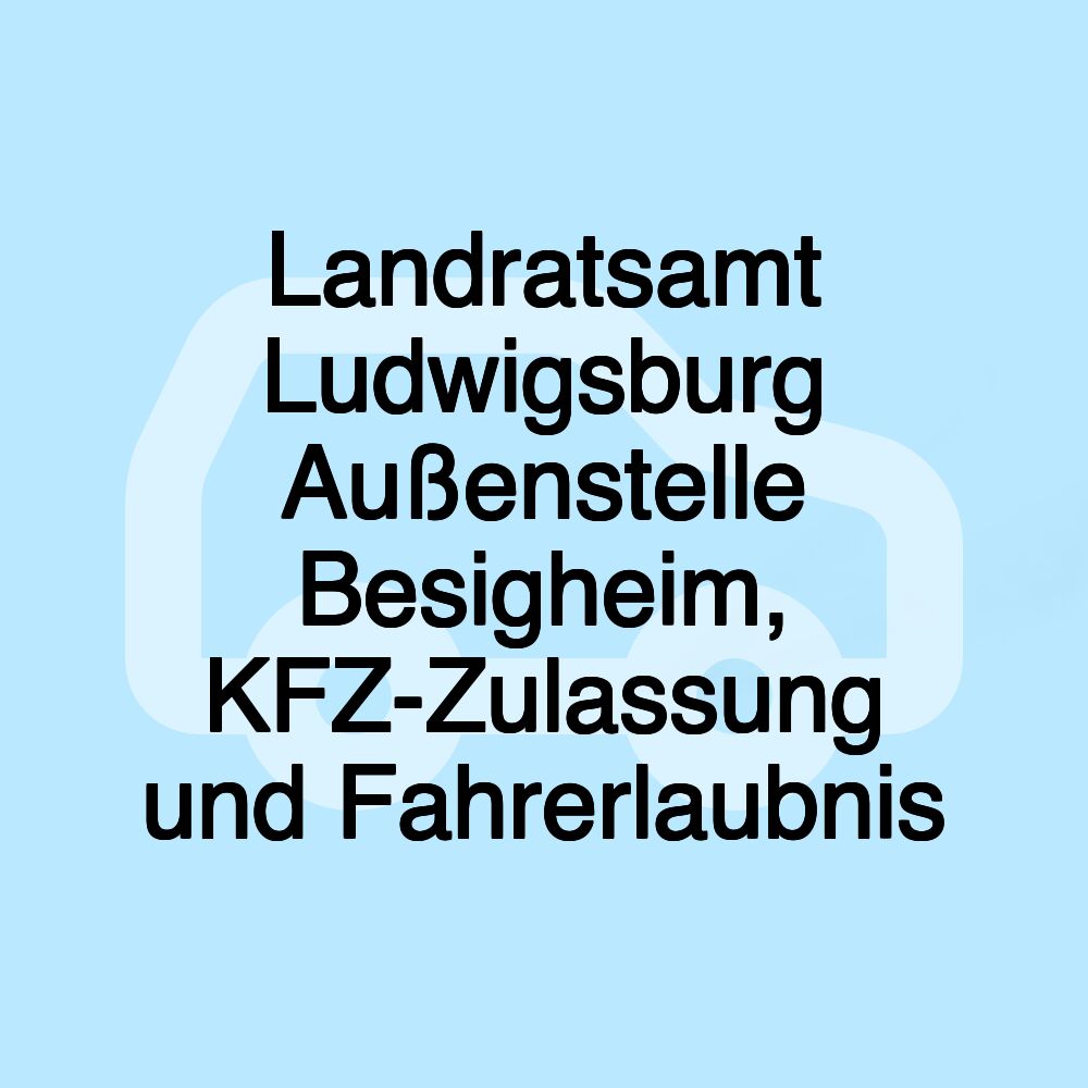 Landratsamt Ludwigsburg Außenstelle Besigheim, KFZ-Zulassung und Fahrerlaubnis