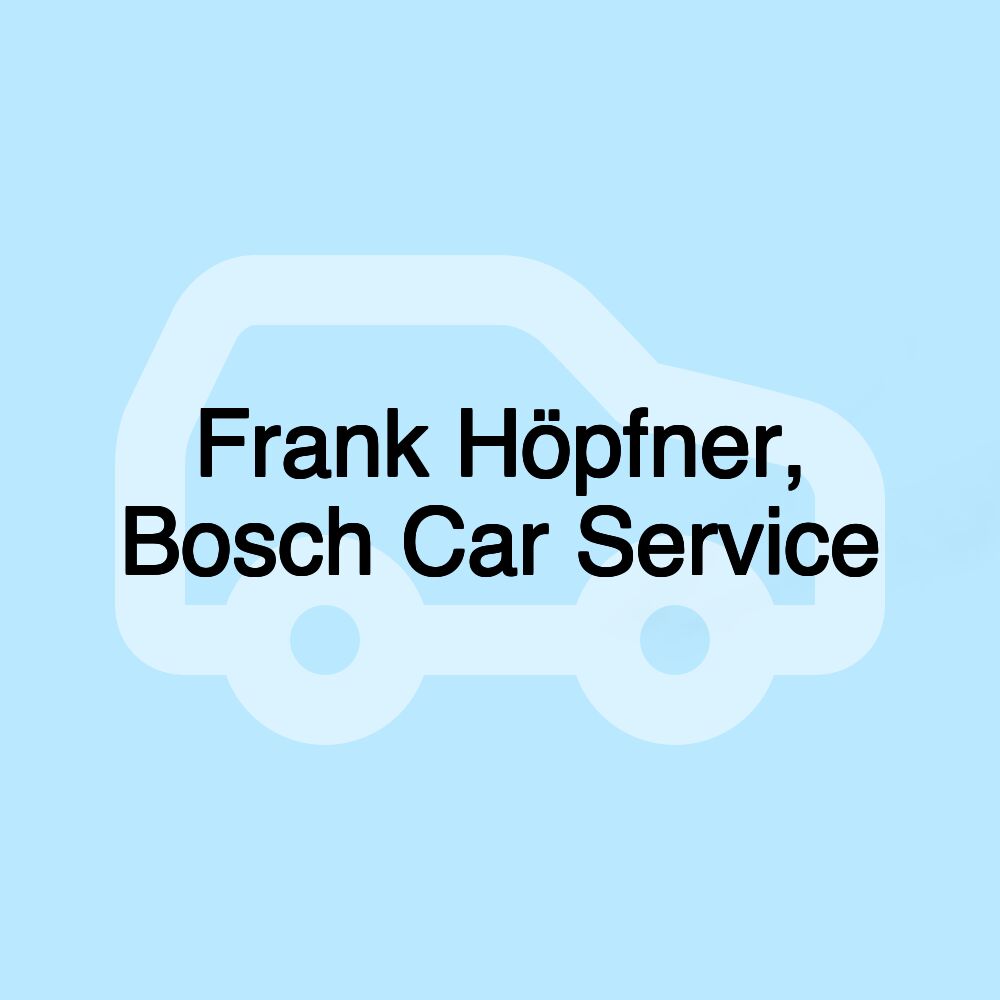 Frank Höpfner, Bosch Car Service