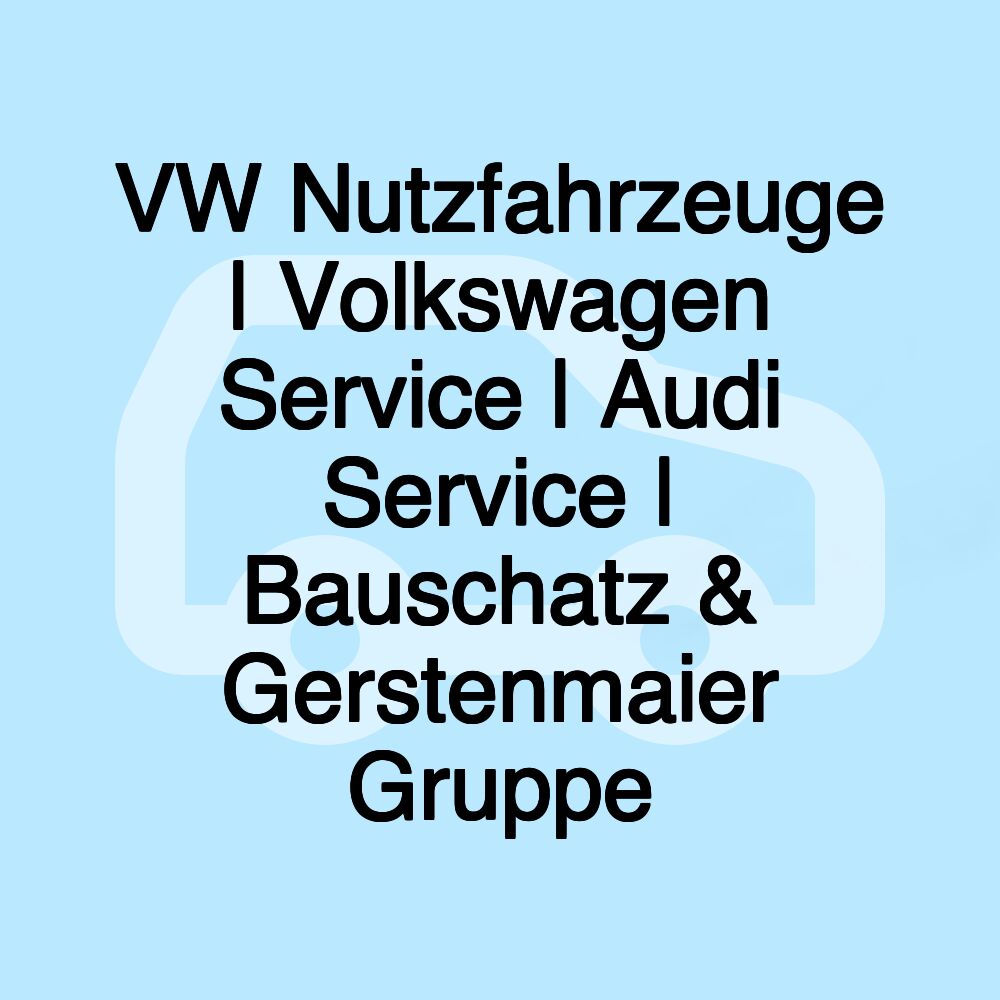 VW Nutzfahrzeuge | Volkswagen Service | Audi Service | Bauschatz & Gerstenmaier Gruppe