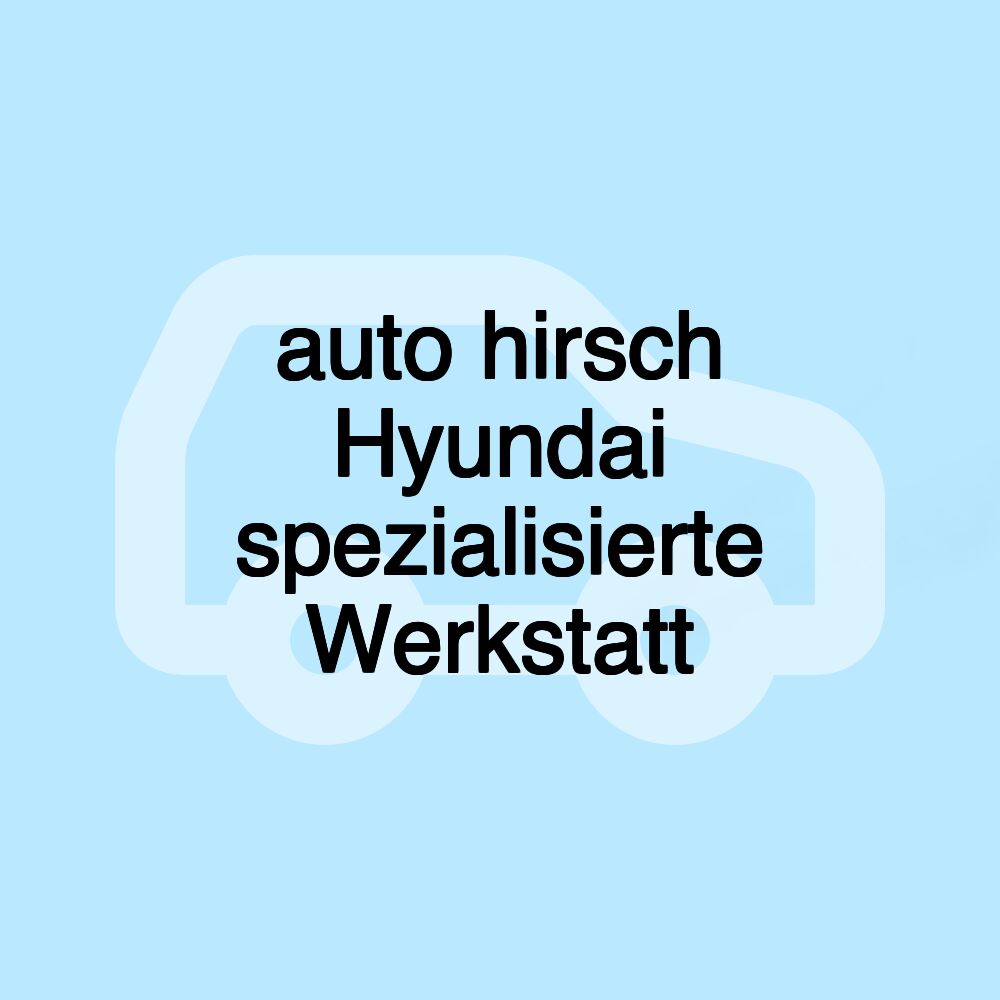 auto hirsch Hyundai spezialisierte Werkstatt