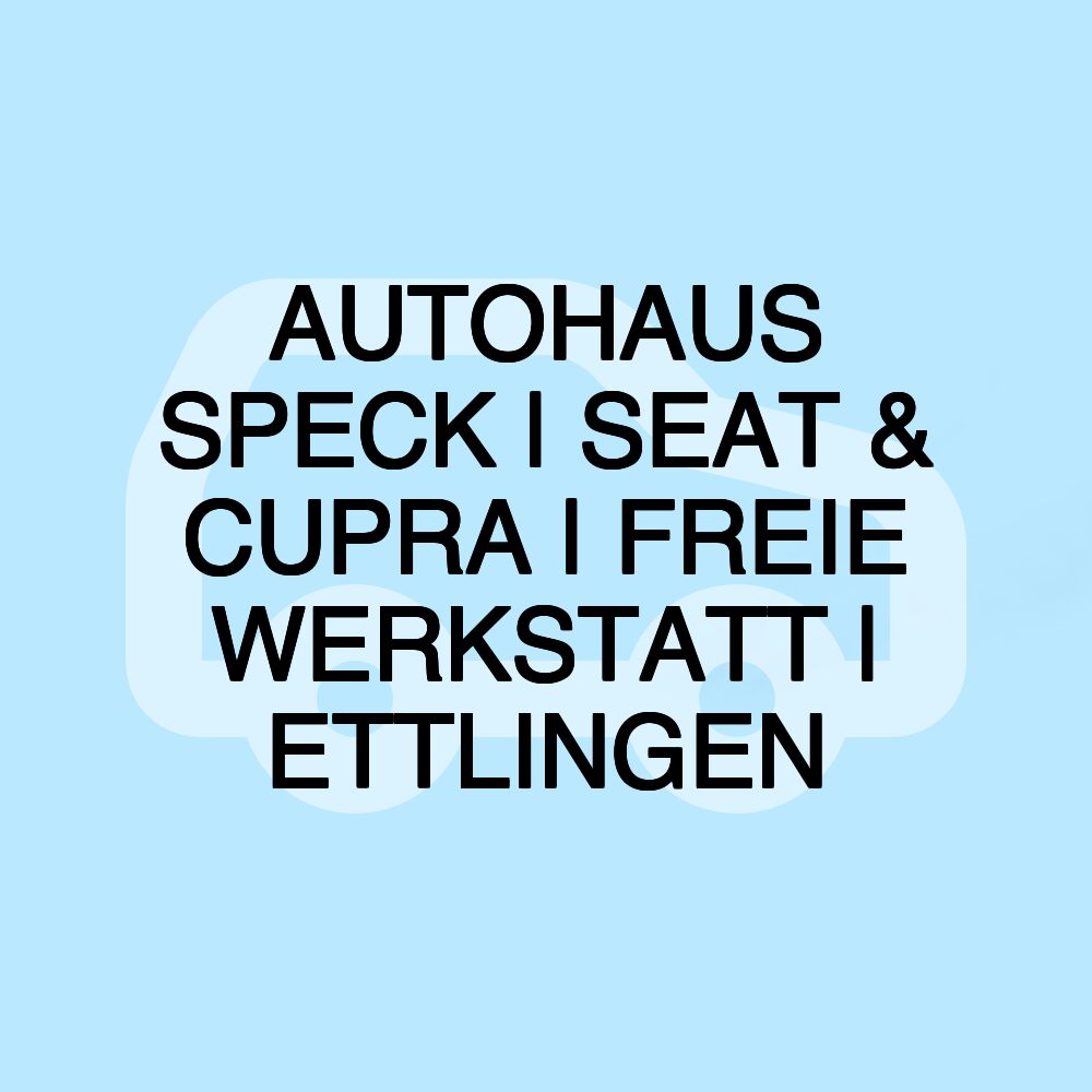 AUTOHAUS SPECK | SEAT & CUPRA | FREIE WERKSTATT | ETTLINGEN