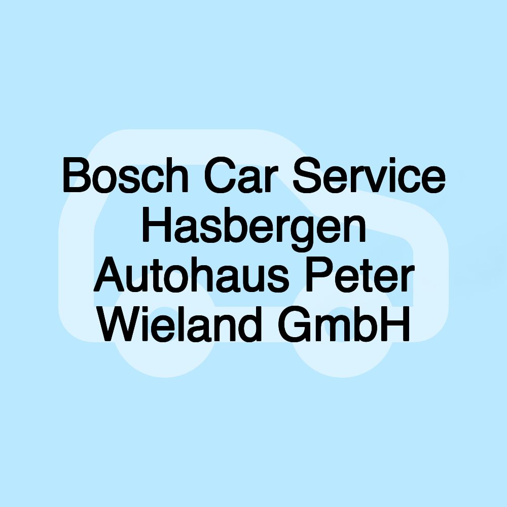 Bosch Car Service Hasbergen Autohaus Peter Wieland GmbH