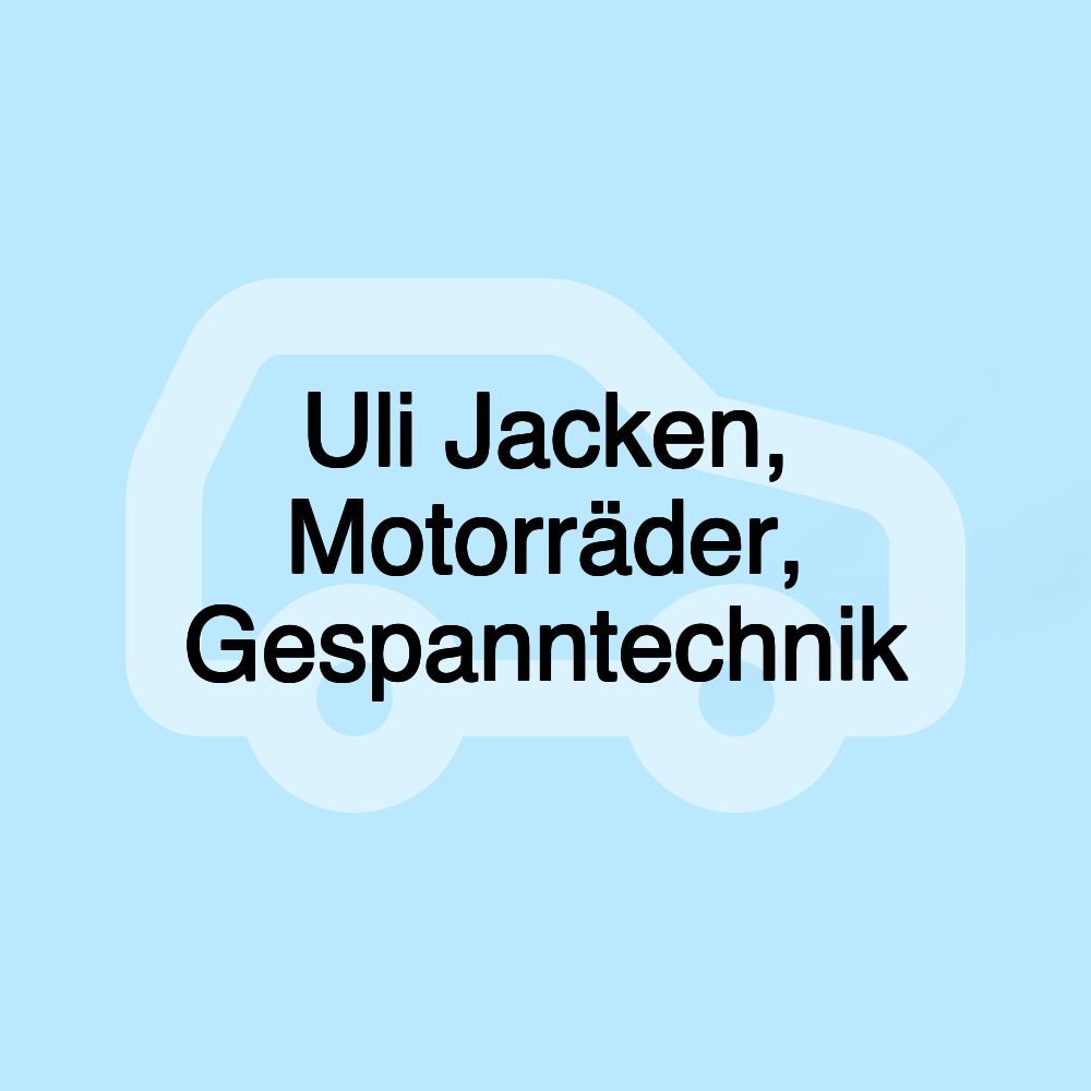 Uli Jacken, Motorräder, Gespanntechnik