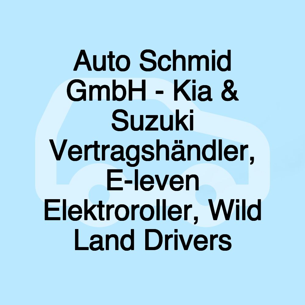 Auto Schmid GmbH - Kia & Suzuki Vertragshändler, E-leven Elektroroller, Wild Land Drivers