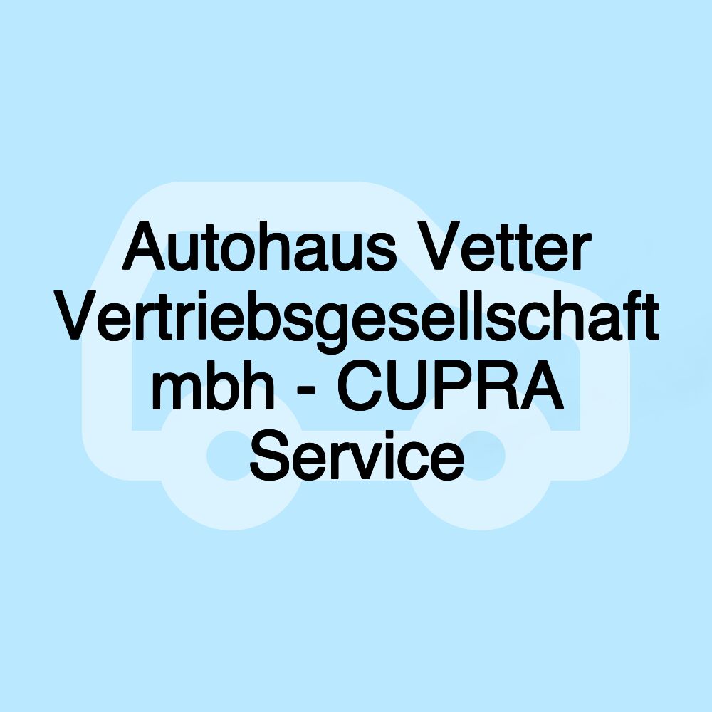 Autohaus Vetter Vertriebsgesellschaft mbh - CUPRA Service