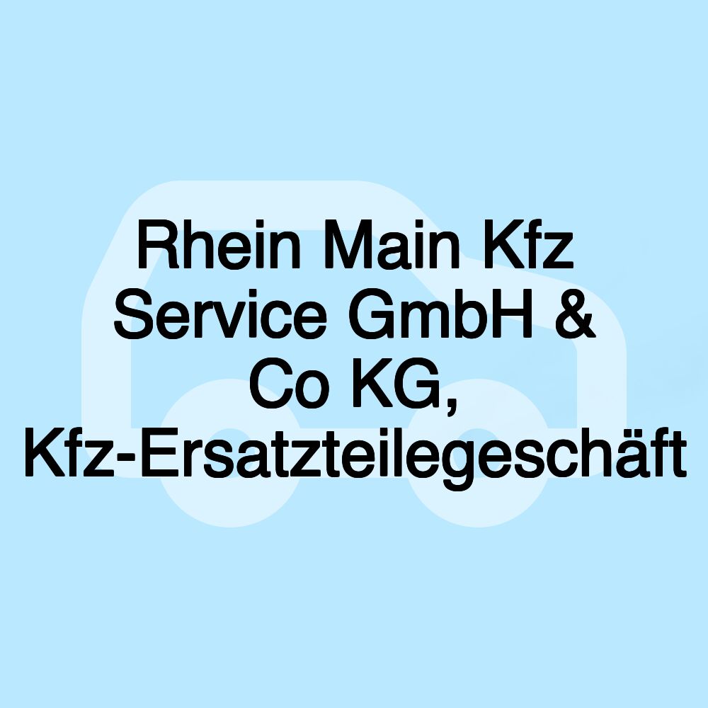 Rhein Main Kfz Service GmbH & Co KG, Kfz-Ersatzteilegeschäft