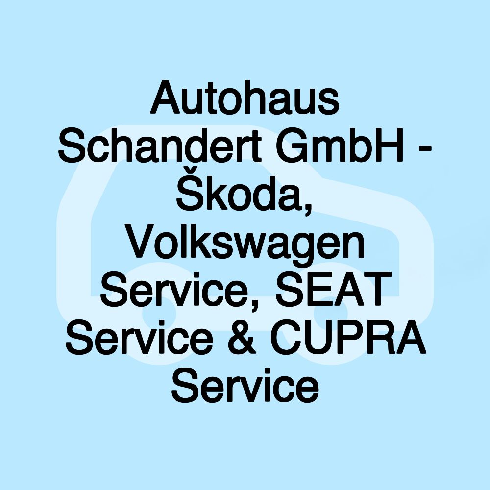 Autohaus Schandert GmbH - Škoda, Volkswagen Service, SEAT Service & CUPRA Service