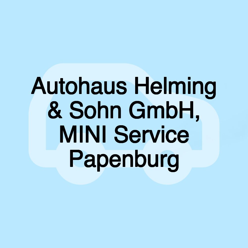 Autohaus Helming & Sohn GmbH, MINI Service Papenburg