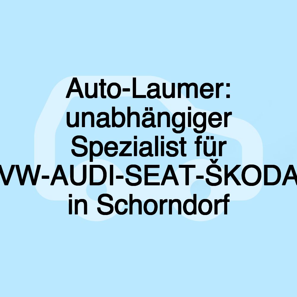 Auto-Laumer: unabhängiger Spezialist für VW-AUDI-SEAT-ŠKODA in Schorndorf