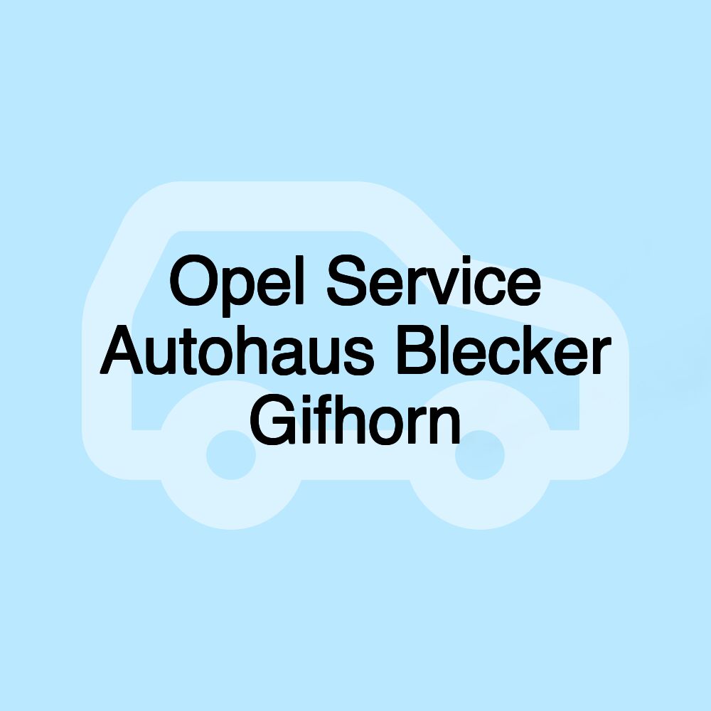 Opel Service Autohaus Blecker Gifhorn