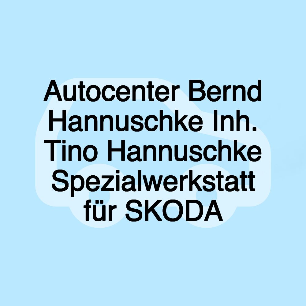 Autocenter Bernd Hannuschke Inh. Tino Hannuschke Spezialwerkstatt für SKODA