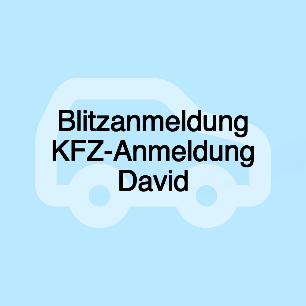 Blitzanmeldung KFZ-Anmeldung David