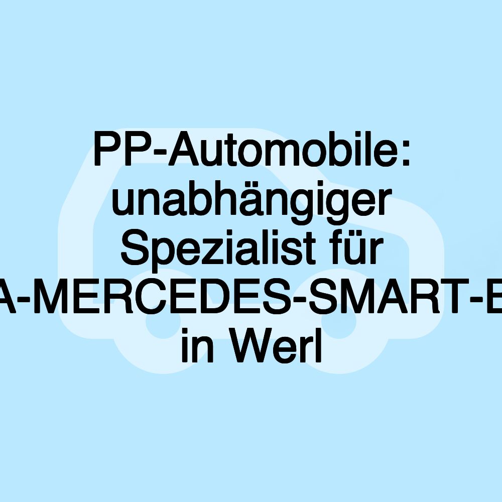 PP-Automobile: unabhängiger Spezialist für VW-AUDI-SEAT-CUPRA-ŠKODA-MERCEDES-SMART-BMW-MINI-CITROËN-PEUGEOT in Werl